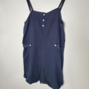 Lark & Wolff Romper Womens Shorts 100% Cotton dark blue Lagenlook romper